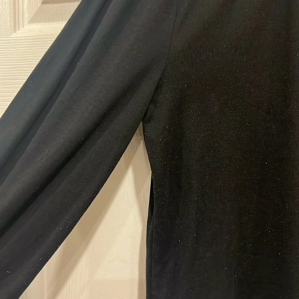 J. Crew Factory High Neck Ruffle Top Black Womens Size XL - Picture 6 of 9